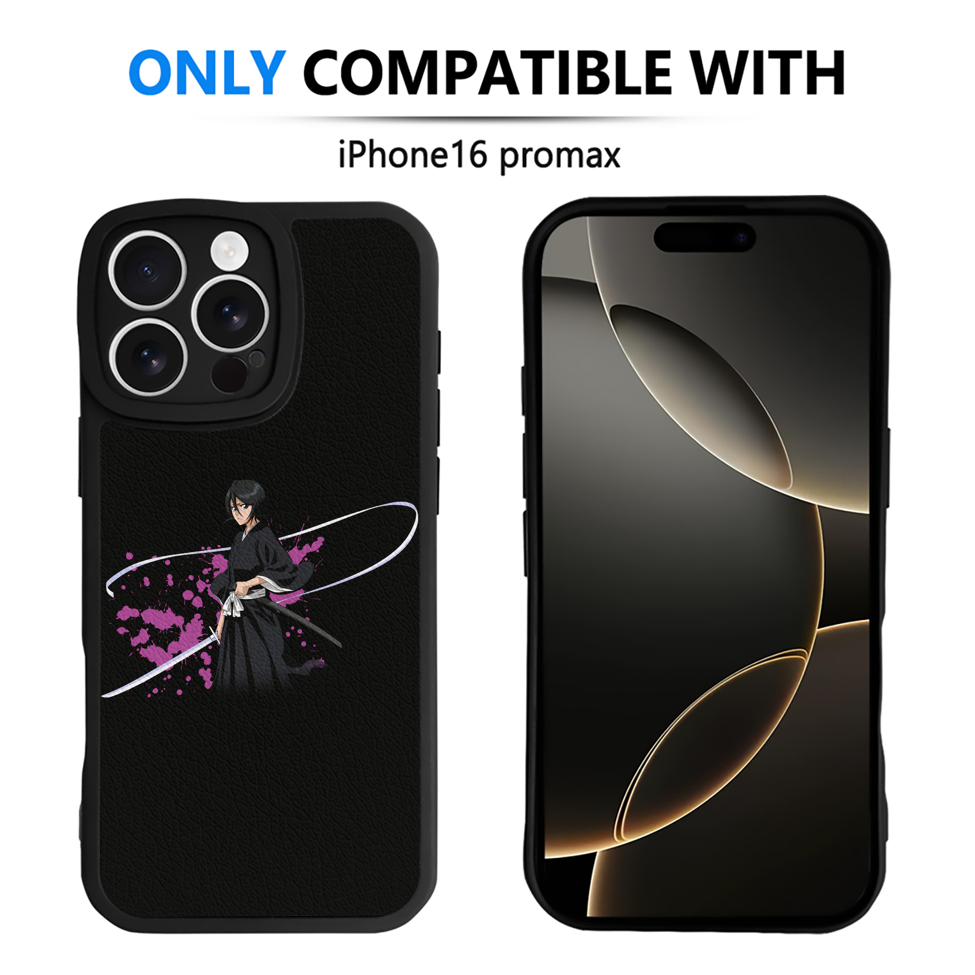 （画像用） ブリーチ 朽木ルキア BLEACH Kuchiki Rukia 【iPhone 16シリーズ対応】シリコンスマホケース（レザー調） 材質：シリコン